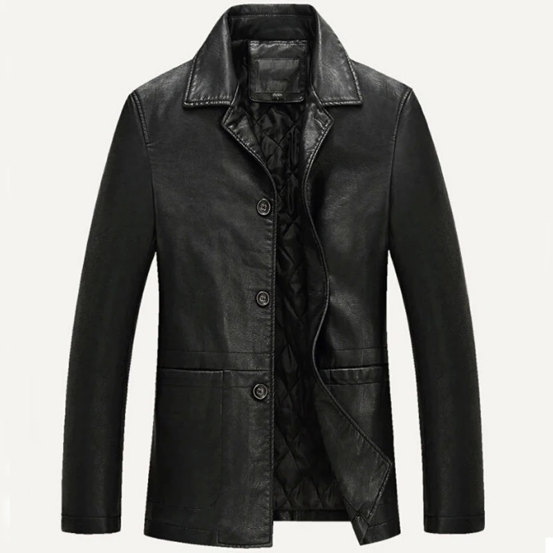

Men Leather Jacket Soft PU Leather Jacket Male Business casual Coats Man Jaqueta Masculinas Inverno Couro Plus size XXXL 4XL