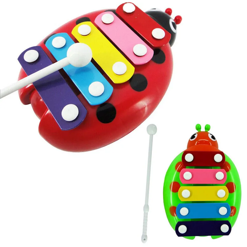 Новые детские Детская 5-Примечание Ксилофоны музыкальные игрушки мудрость развития Жук AR игрушка