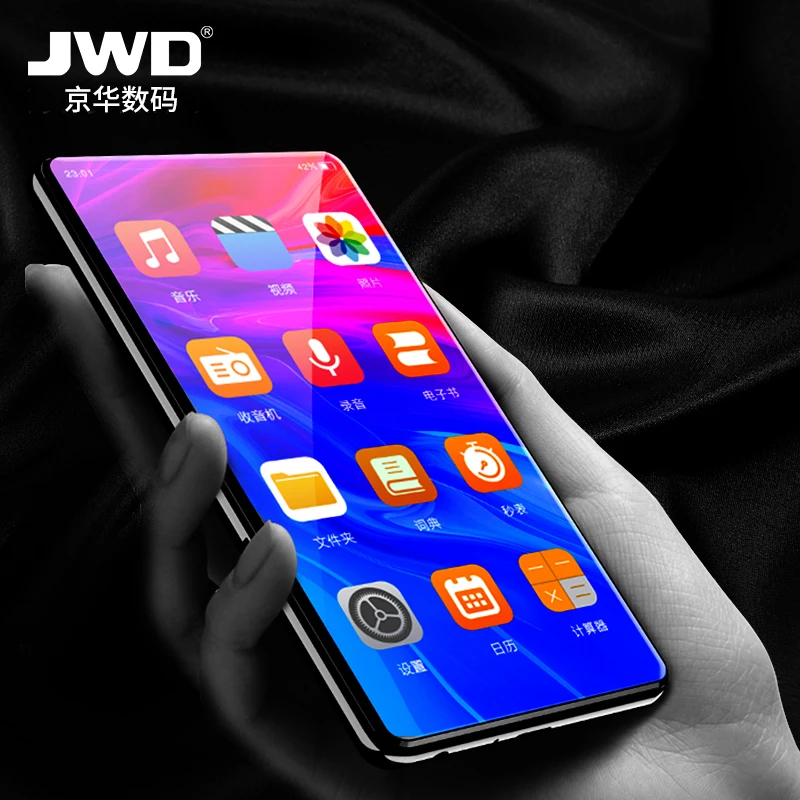 Najtaniej JWD oryginalny 8GB Hifi mp4 odtwarzacz muzyczny 5.0 calowy ekran dotykowy wbudowany głośnik z radiem FM Ebook wideo z baterią 2400mAh