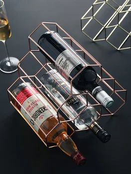 

Half-room Simple Tieyi Red Wine Rack Creative Decoration Arrangement Wine Display Rack Household Bar Living Room Wine Cabinet