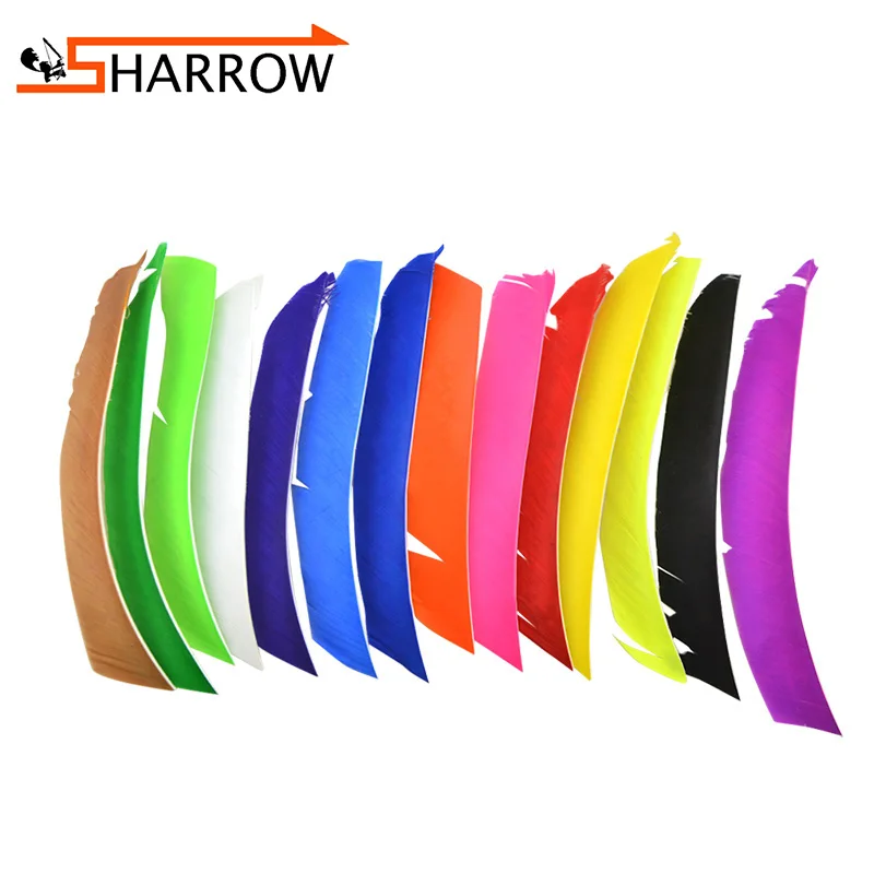 

36pcs Archery Arrow Feather Fletching Full Length Real Turkey Feather Vanes Colorful Left Wing For Shooting Arrow Accessories