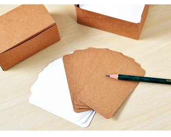 

200pcs 89x52mm Retro Thick Craft Paper Business Card Message Card Word Cards Jams Memo Pads