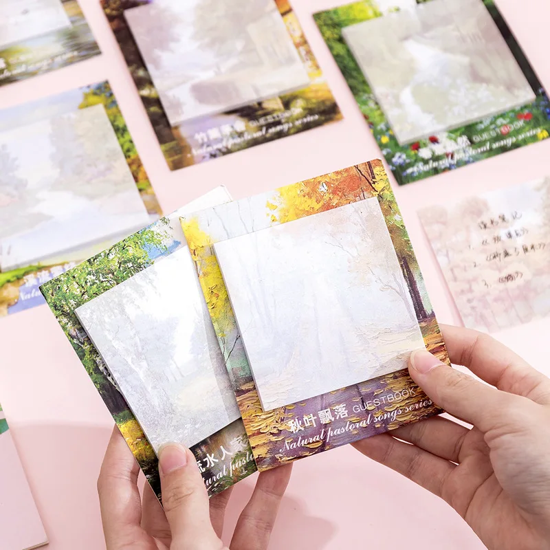 Природный пастырской memo pad Студент Бумага для заметок на клейкой основе опубликовано пейзаж Note Pad