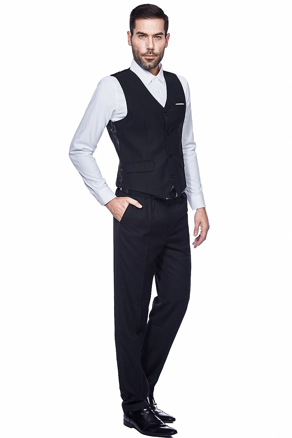 ZIOLOMA мужской лацкан 3 шт. деловой костюм Slim Fit Две кнопки платье костюм Блейзер Куртка брюки жилет под смокинг