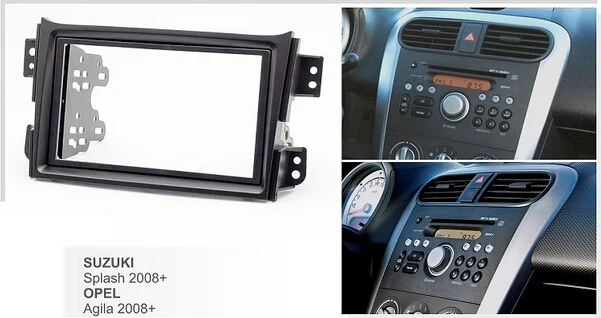 Двойной Din Автомобильная панель для Suzuki Splash, Opel Agila 2008+ панель Радио DVD Dash Mount Kit Facia Лицевая панель накладка рамка Крышка