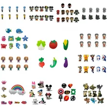 6-12 шт рисунки из мультфильма ПВХ шармы для обуви Мстители Микки вегетры Doraemon Рик Морти аксессуары пряжки подходят браслет Croc jibz подарок для детей