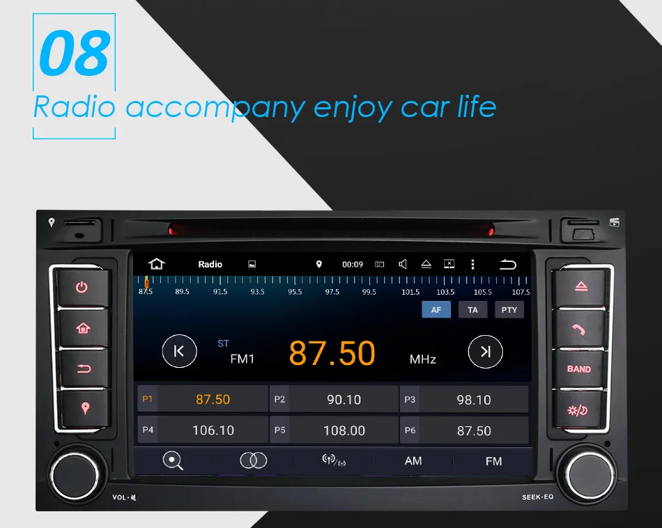 Excellent Eunavi 2 Din Android 9 Car DVD Player GPS Navi For VW/Volkswagen/Touareg/Transporter T5 With Canbus Wifi Stereo Radio FM DSP RDS 16