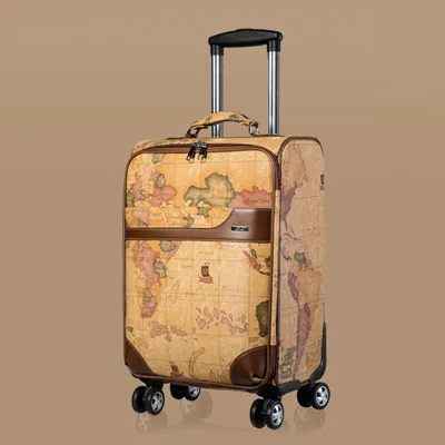 В продаже! 2" 24" ретро pu кожаные дорожные багажные сумки на универсальных колесах, мужские и женские винтажные багажные коробки на колесиках - Цвет: 24 Inches