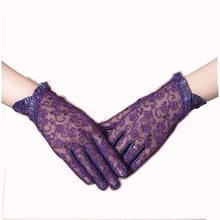 Черные сексуальные кружевные перчатки высокого качества, женские перчатки из натуральной овчины, перчатки для защиты от солнца, варежки