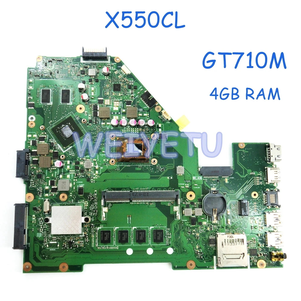 

X550CL MAIN_BD._4G/I007CPU/AS Motherboard For Asus X550C F552C R510C X552C Laptop GT710M 2G with graphics card Mainboard Rev2.1