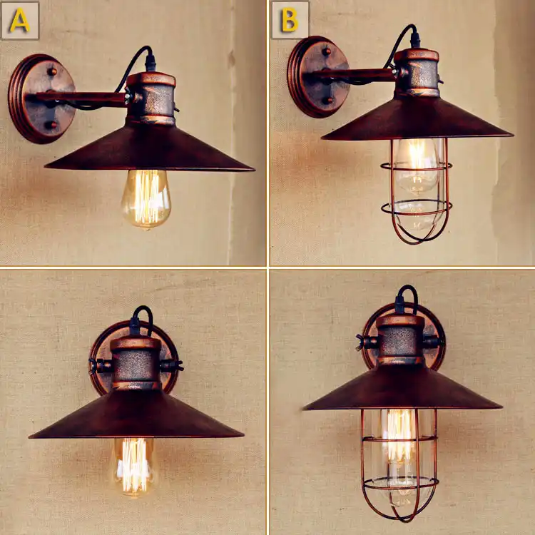 arandela aplique de pared industrial estilo loft retro vintage luces de escalera lampara de pared led edison aplique muale
