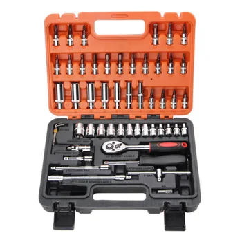 

53PCS Universal Automobile Motorcycle Car Repair Tool Box Precision Ratchet Wrench Set Sleeve Joint Hardware Tool Kit For Car