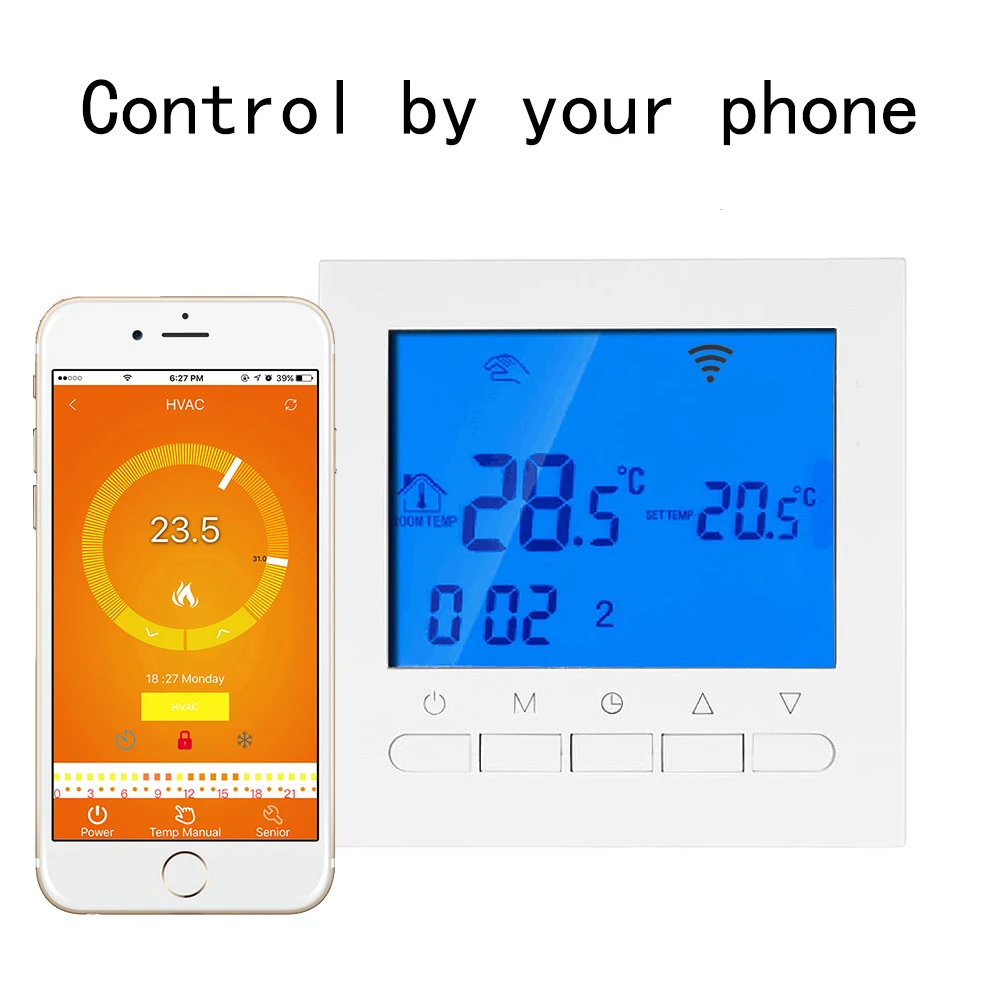 

WiFi Smart Thermostat Temperature Controller for Water/Electric floor Heating Water/Gas Boiler