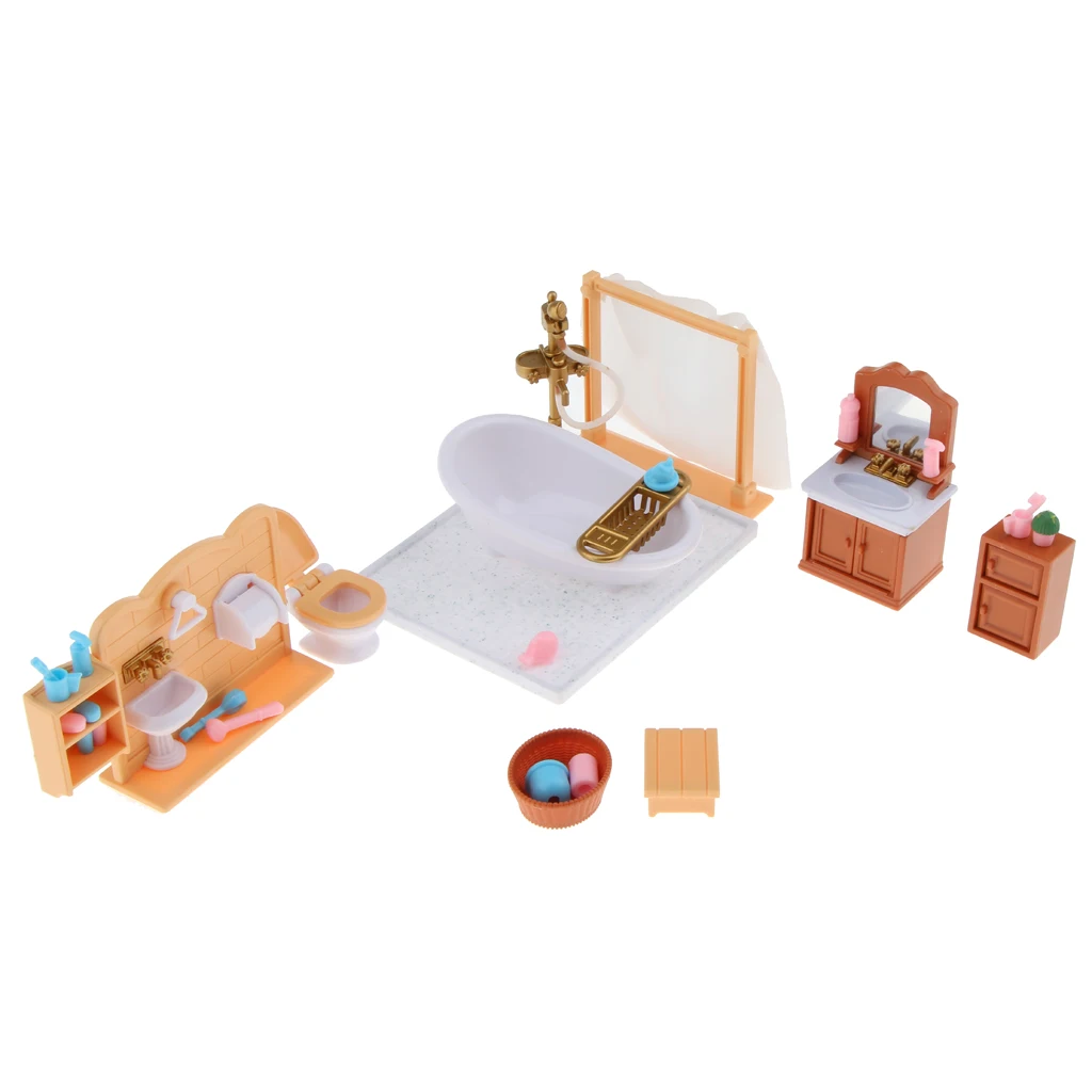 Новый масштабный Кукольный дом 1/12 мебель для ванной набор 1:12 Кукольный дом классический ролевые игры игрушечные лошадки детей Рождество