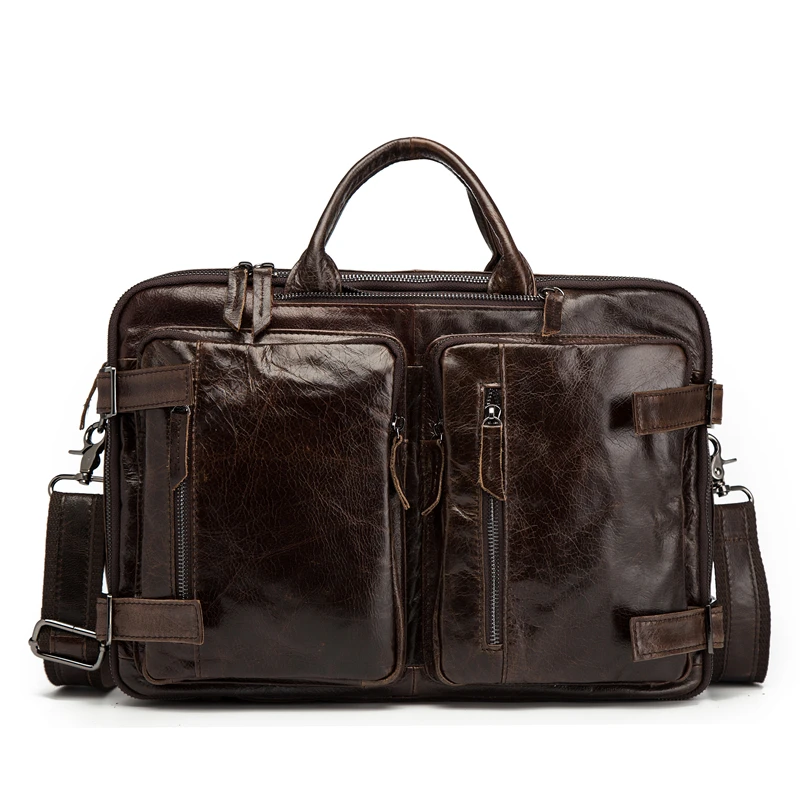 

Men's Handbag 13 Inch Laptop Bag Genuine Leather Messenger Men Shoulder Crossbody Bag Business Briefcase Large Casual Back Packs