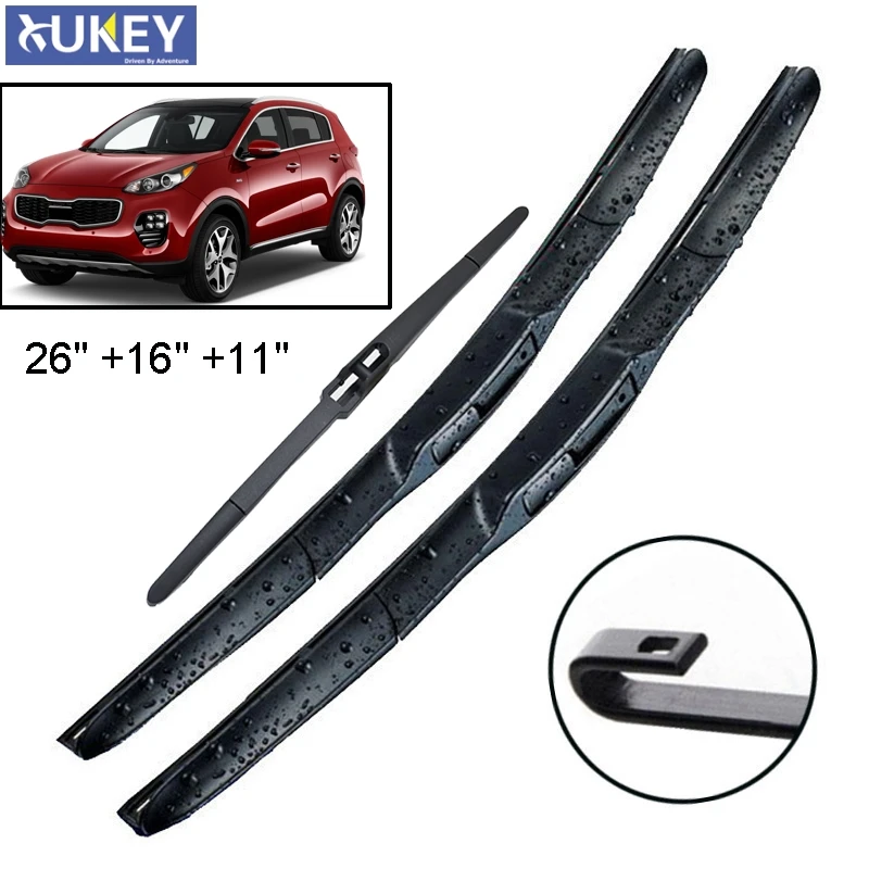 Набор лезвий стеклоочистителя Xukey для Kia Sportage QL 2016 2017 2018 2019 26 16 11 дюймов |