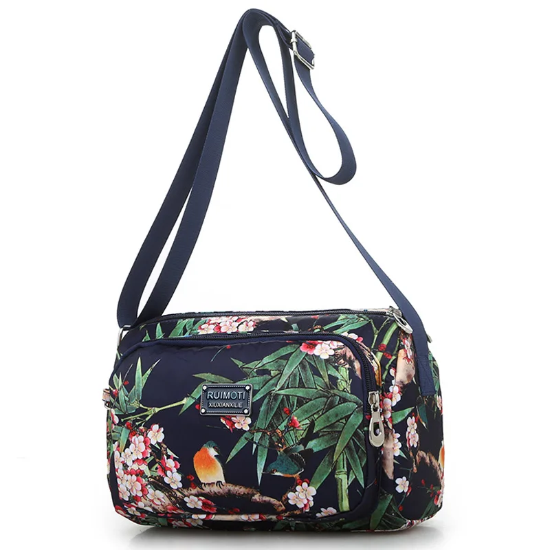 

Fashion Floral Pattern Women Crossbody Bag High Quality Waterproof Light Nylon Shoulder Bag Casual Female Flap Shopping Bag