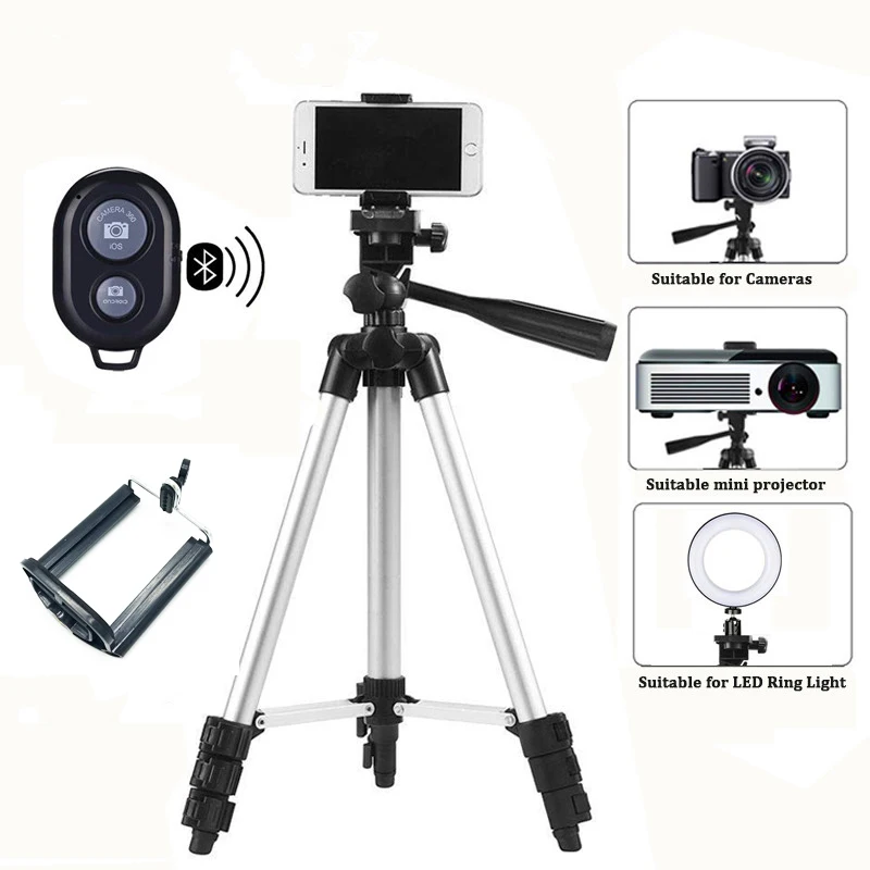 

Flexible Phone Tripod Holder Digital Camera Tripod Stand Mount Holder Clip Set for Cell Phone Camera For iPhone X 7 with Remote