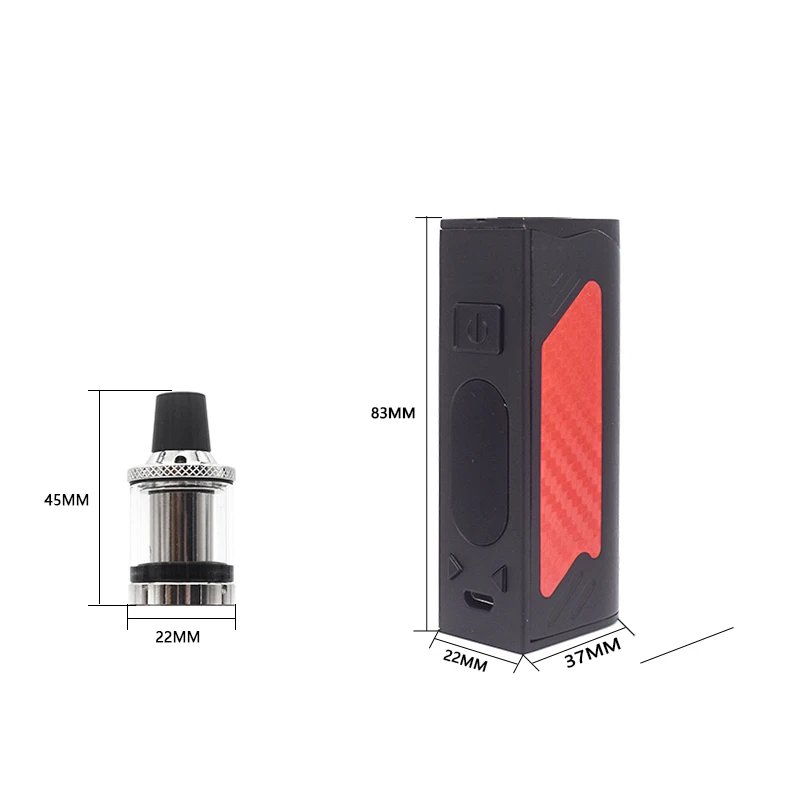 SUB два 100 Вт vape bulit в 2200 мА батарейка вапоризатор светодиодный Экран дым Vaper