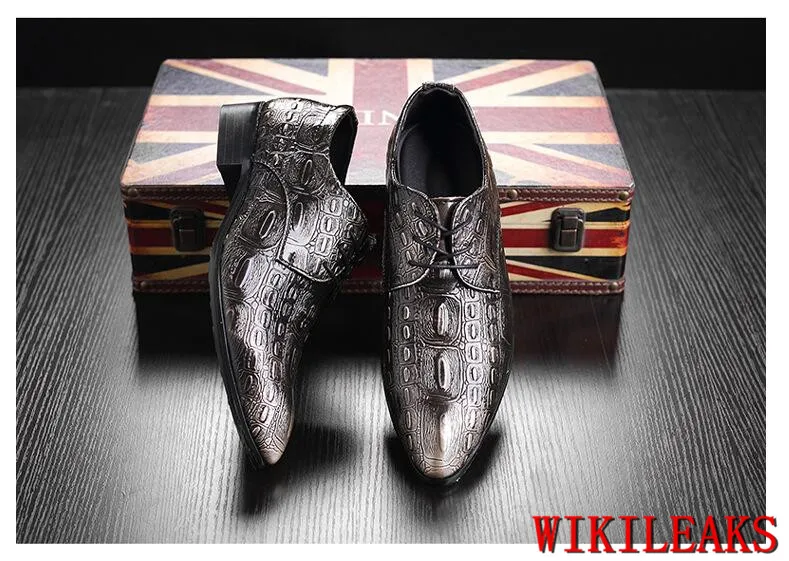 Роскошные Брендовые мужские туфли; модельные туфли из крокодиловой кожи; мужские туфли-оксфорды для мужчин; официальные свадебные туфли; zapatos hombre vestir