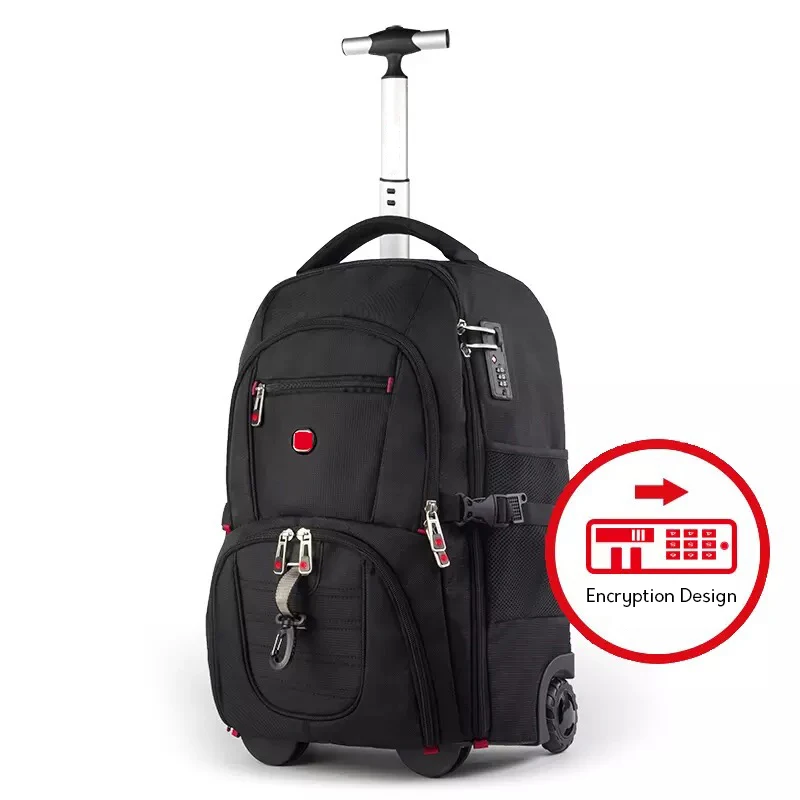 Swiss brand trolley backpack multi function password travel boarding