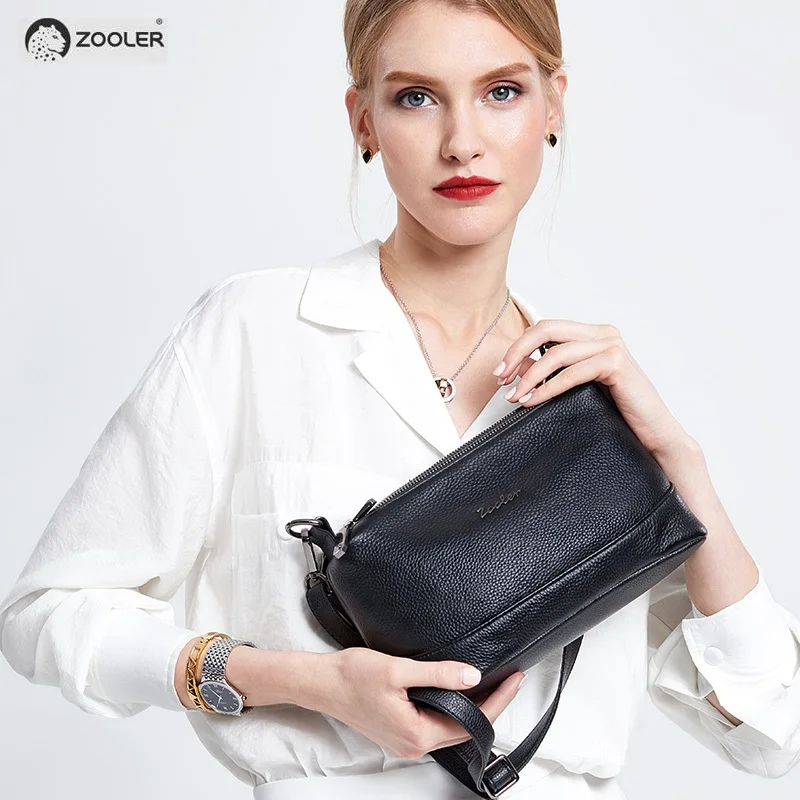 Fashion Ladies leather Cow purse black woman shoulder bag soft crossbody genuine leather bags women ZOOLER bolsa feminina#L112