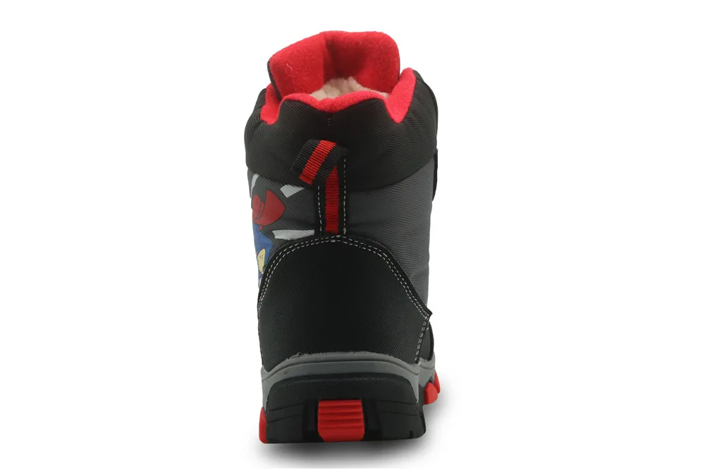 APAKOWA/зимние водонепроницаемые ботинки для мальчиков детская обувь до середины икры из искусственной кожи теплые плюшевые резиновые детские зимние ботинки для мальчиков, европейские размеры 27-38