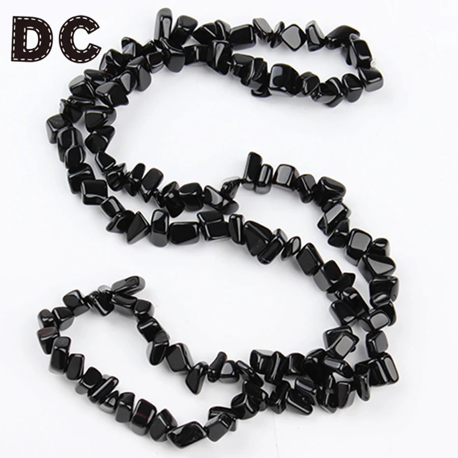 

DC Natural Loose Spacer Black Bead Irregular Gravel Stone Beads Semi Precious Stones Approx.80cm/31.5" 8-12mm DIY Jewelry Making