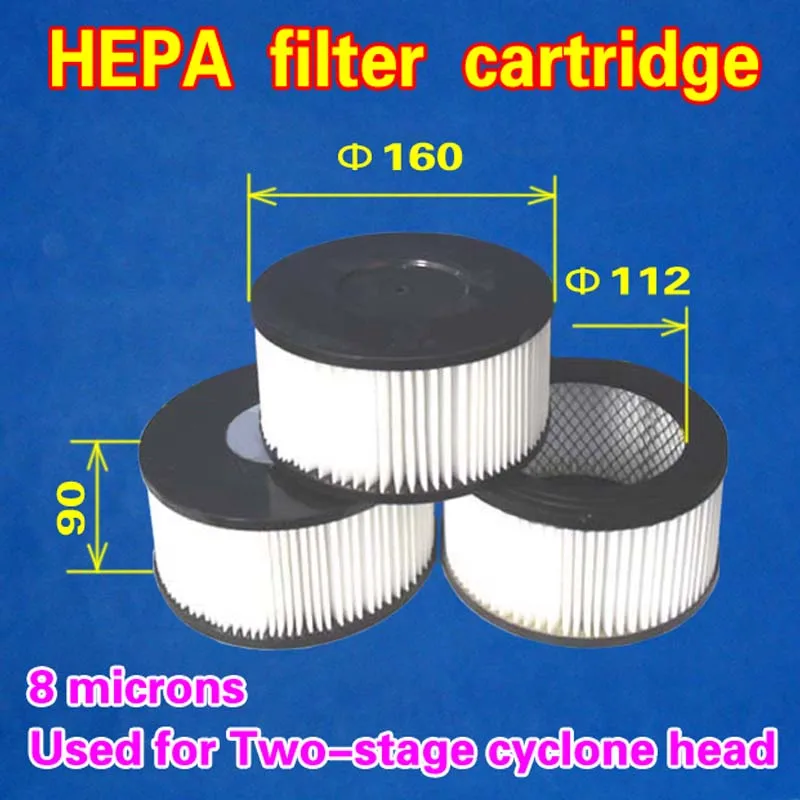 HEPA filter cartridge 160*90 (Used for Two-stage cyclone head)   1 piece