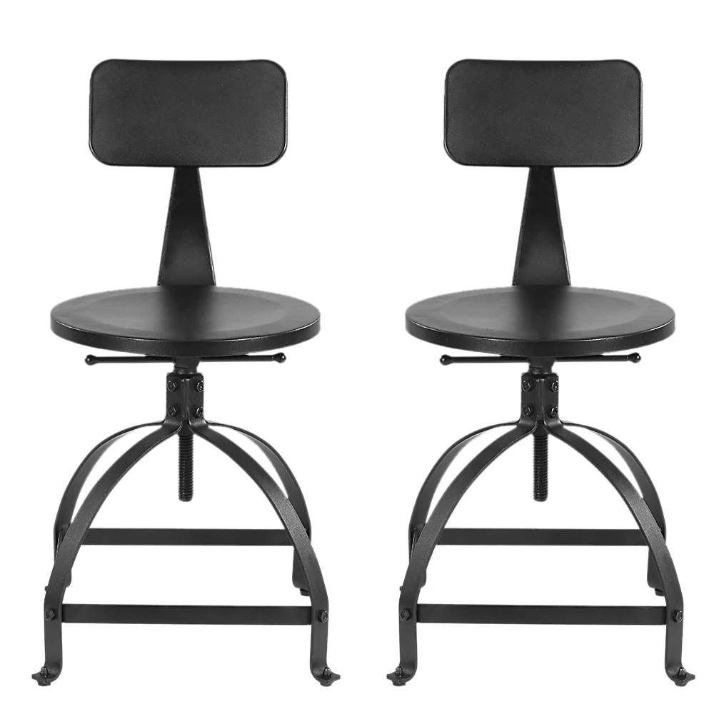 

IKAYAA Industrial Metal Bar Stool Ajustable Height Swivel Kitchen Dining Chair W/ Backrest Coffee Chair Cafe Bar Home Furniture