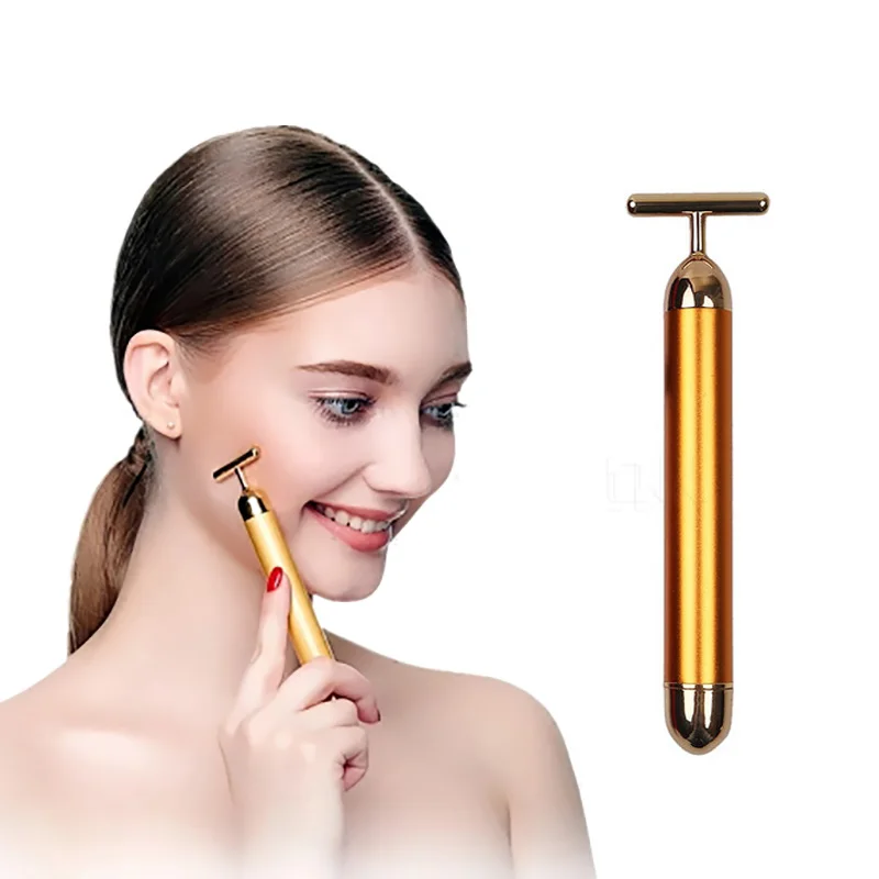 Pro Slimming Face 24k Gold Lift Bar Vibration Facial Beauty Care Vibration Facial Beauty