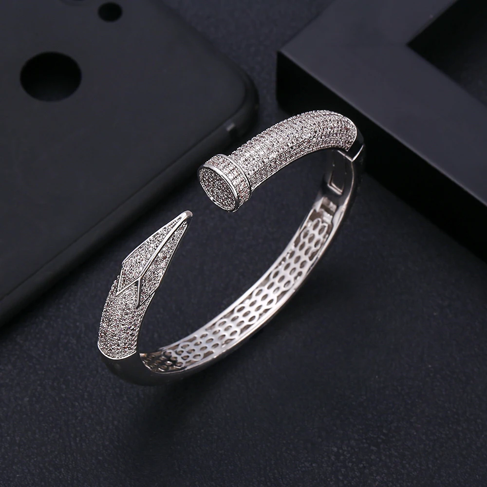 

ACCking monaco designer top accessories fashion unique cuff bangle AAA zircon micro pave setting hand bracelet