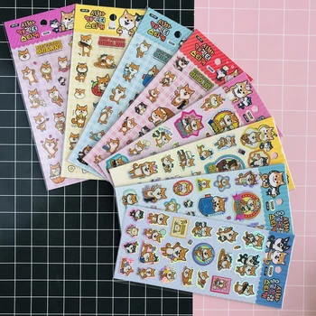 

3X Kawaii Dogs Shiba Inu Decorative Stickers DIY Sealing Paste Stick Label School Office Supply Stationery Adhesive Stickers