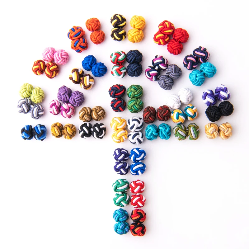 

Novelty Silk knots Cufflinks Multicolor Handmade Elastic Double Rope Ball Cuff Links Button For Men Shirt Birthday Gift Party