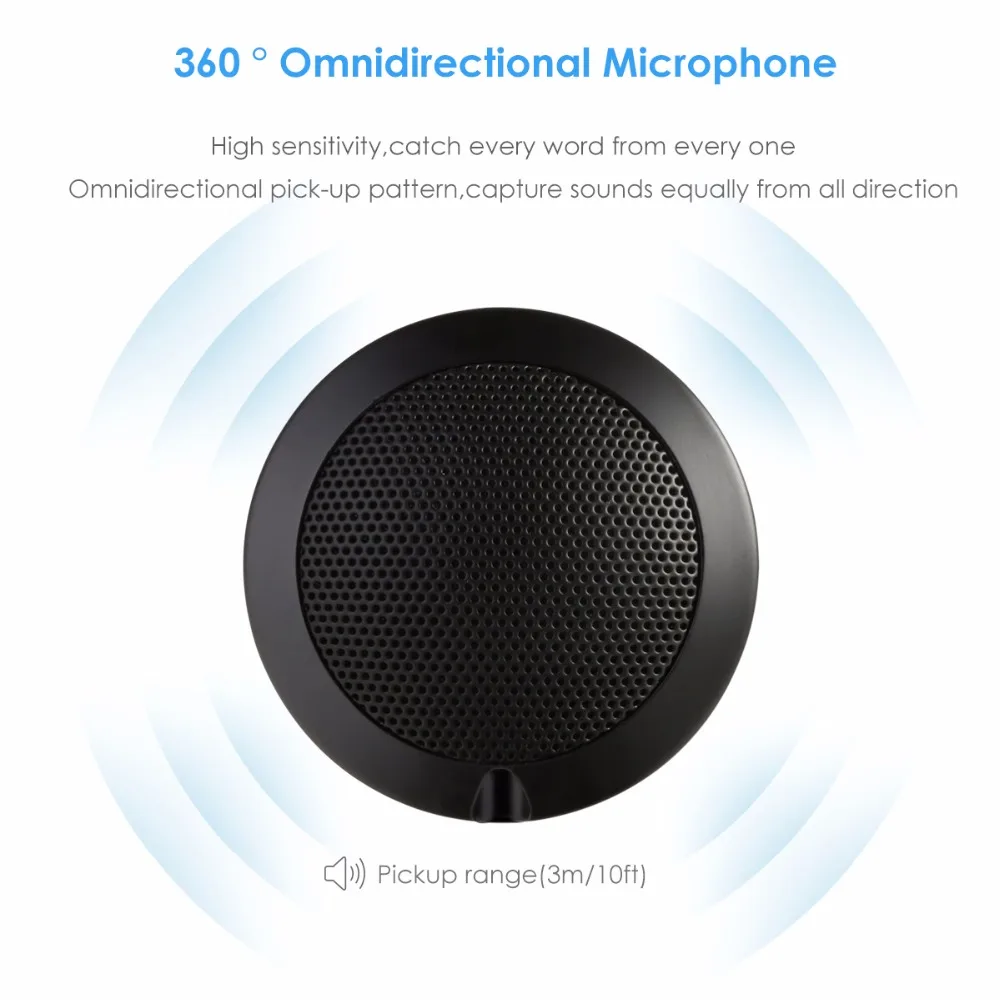 SOONHUA Конференц Студия микрофон Топ всенаправленный USB Plug and Play Mic 1 7 м длинный