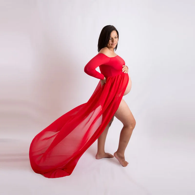 

Women Fashion 1PCS Summer Cotton Chiffon Maternity Long Dress Long Sleeve Pregnancy Clothing for Gravida Pregnant Woman Clothing