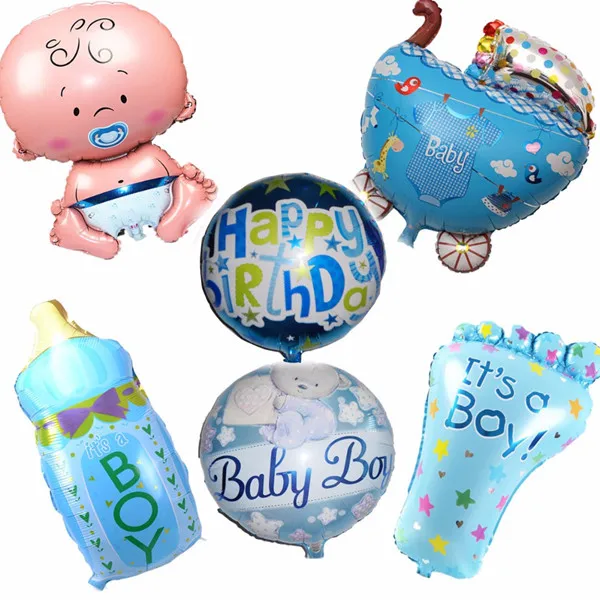 6 pcs/lot Baby Girl Helium Foil Balloons Baby Shower Birthday Party ...