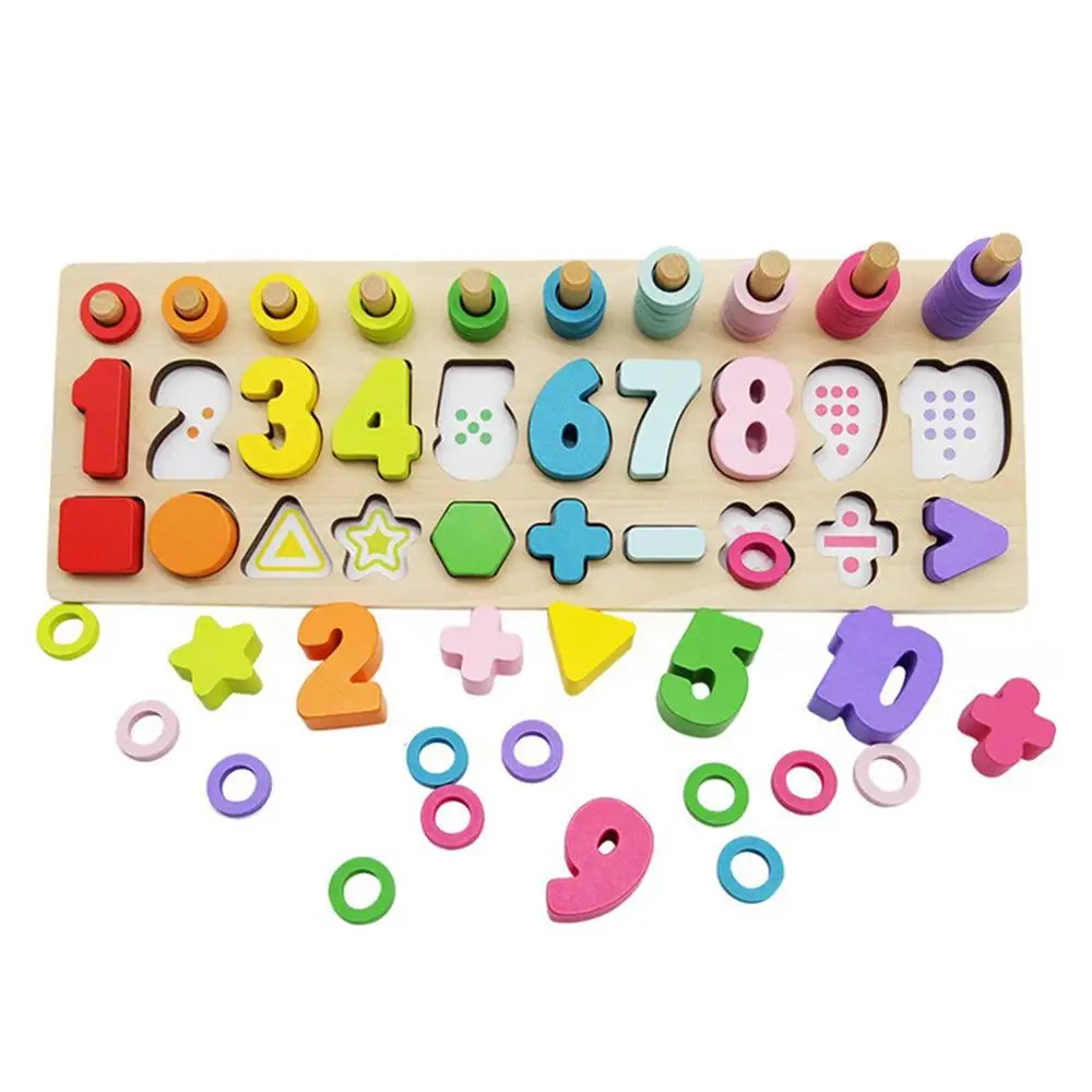Дошкольное деревянный Монтессори игрушки граф геометрическая форма познание матч раннее развитие ребенка Обучающие приспособления математические игрушки для детей - Цвет: B