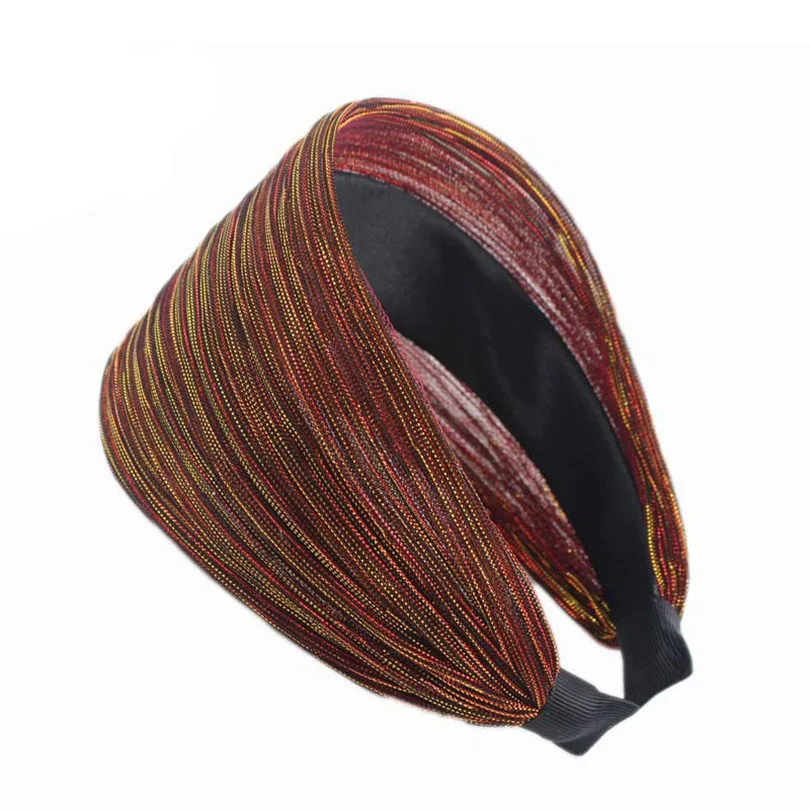 Женская широкая тканевая повязка на голову украшение на голову для танцев регулируемая эластичная повязка для головы кружевные резинки для волос эластичная резинка для волос, тюрбан - Цвет: 5