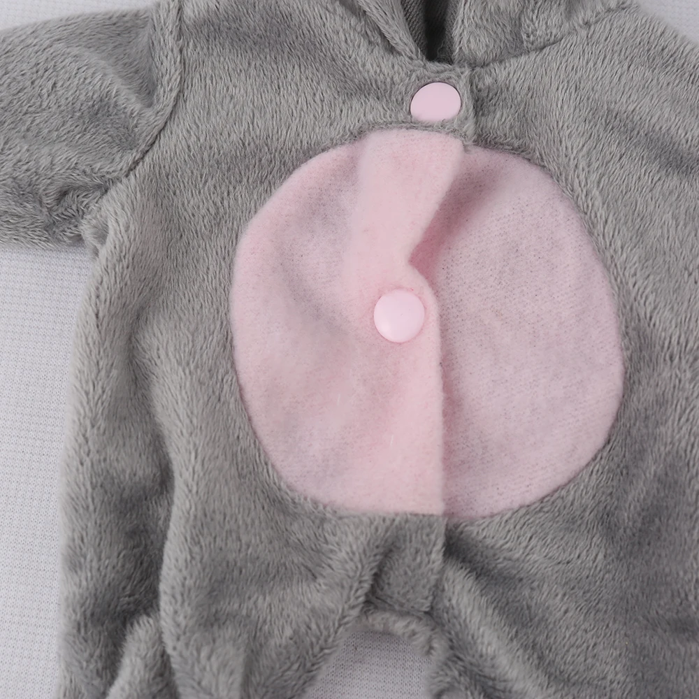 NPK Кукла Reborn Baby DOLL Одежда комбинезон Серый слон животные одежда для девочек мальчиков 10 дюймов 25 см Зимняя мода