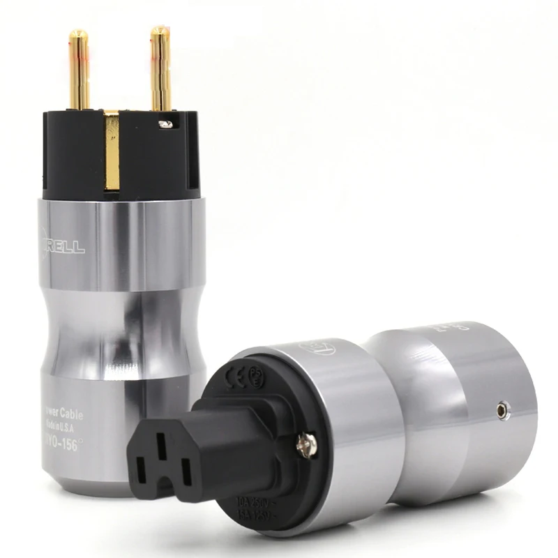 

High Quality Gold Plated EU Schuko version Power Cord Plug+IEC Female Connector Extension adapter