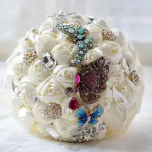 Ayicuthia лучшая цена белого цвета и цвета слоновой кости, бабочка букет Свадебный букет de mariage Букеты Свадебные s жемчужные цветы букет невесты de mariage S73