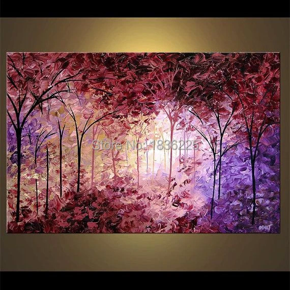 100% handgeschilderd moderne mes's op canvas bloemen bomen olieverf voor  room decor muur schilderen hang craft|picture on canvas|modern  picturespictures modern - AliExpress