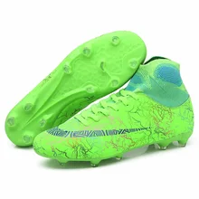 Лидер продаж для мужчин s большой размеры Футбол Бутсы высокие ботильоны обувь для футбола длинные шипы открытый Traing сапоги и ботинки д