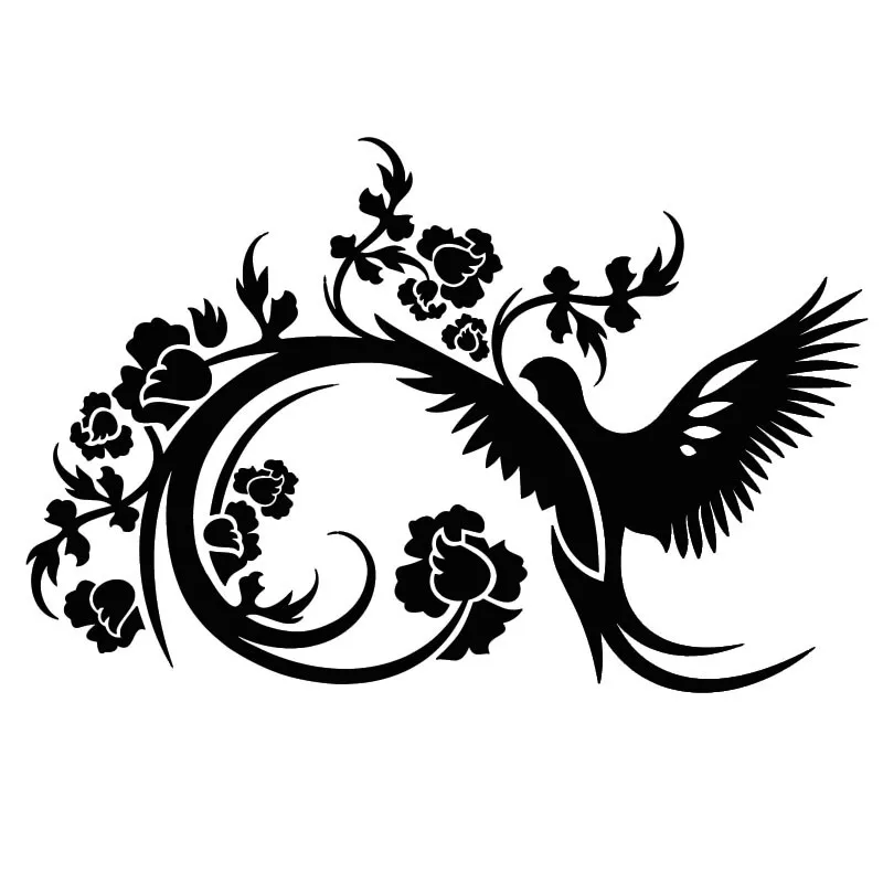 

Beautiful Flowers Wall Decal Art Vinyl Removable Flying Birds Wall Sticker Living Room Mural Home Decor