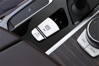 

Yimaautotrims Electrical Park Hand Brake "P" Stalls & Auto Hold Button Cover Trim Fit For BMW 5 Series G30 530I 2017 - 2020