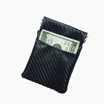 

1pcs Men Leather Coin Purse Metal Spring Closure Card Wallet Small Change Bag