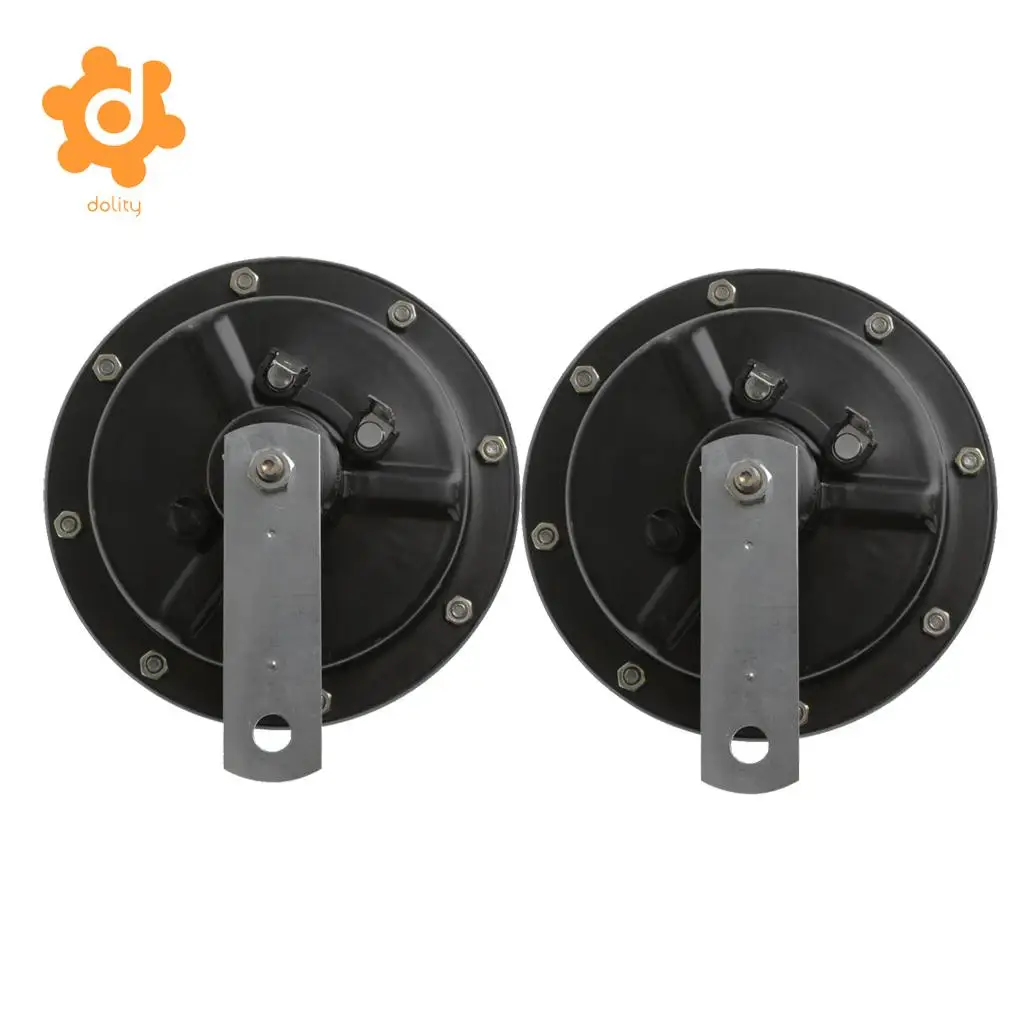 dolity 2 Pieces 12V Auto High Bass Basin Type Loudspeaker Signal Alarm  silver