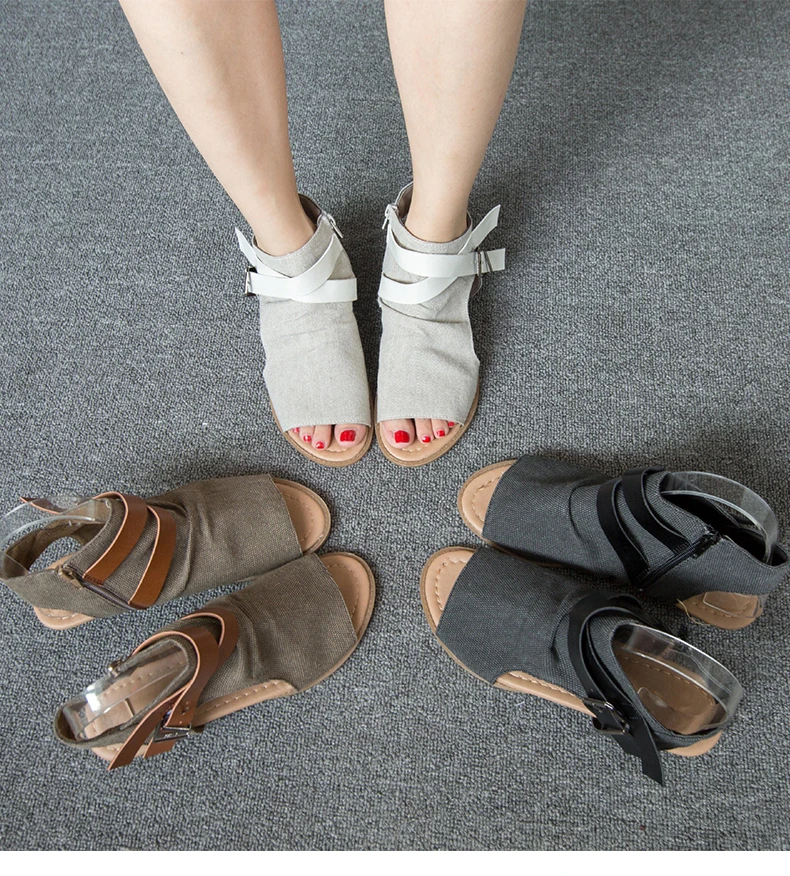 Women Sandals Retro Wedges Shoes Women Gladiator Beach Sandals