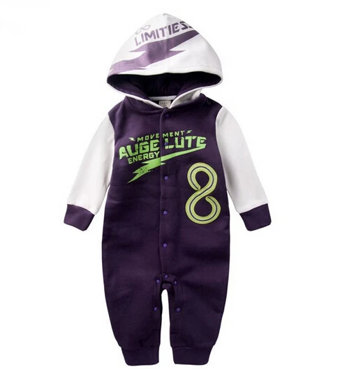 

Clothes Newborn Baby Cotton One-piece Thick Hooded Baby Warm In Autumn and Winter Clothes Romper Sport Style